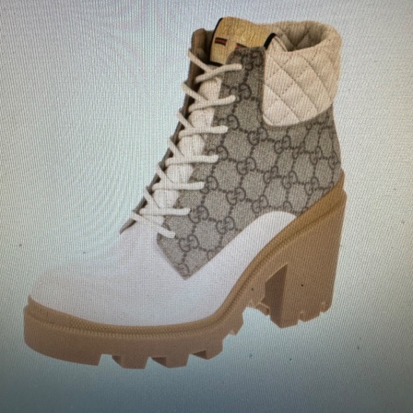 Gucci Women's GG Platform High Block Heel Ankle Boots - Picture 3 of 5